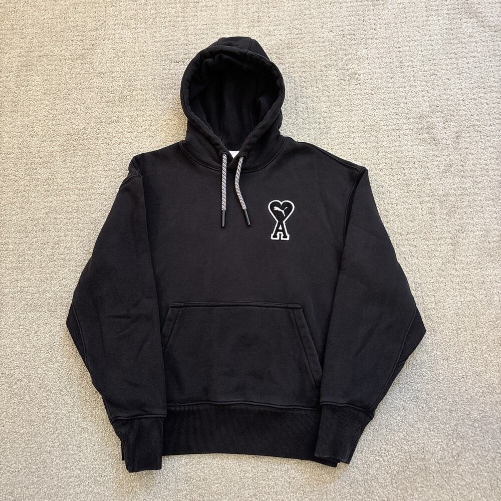 PUMA x Ami Paris Alexandre Mattiussi Hoodie Heart Logo Black Men’s Size Small